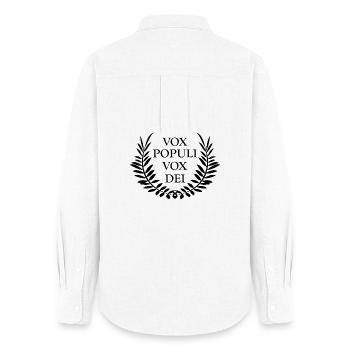 Latin phrase Vox populi vox dei - Women's Oxford Shirt - white - Back - AI Model Female 172 light (172cm)
