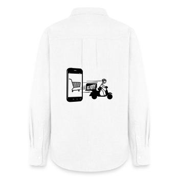 Achats en ligne et livraison scooter - Chemise Oxford Femme - blanc - Dos - AI Model Female 172 light (172cm)