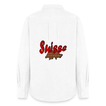 Switzerland Chocolate - Women's Oxford Shirt - white - Back - AI Model Female 172 light (172cm)