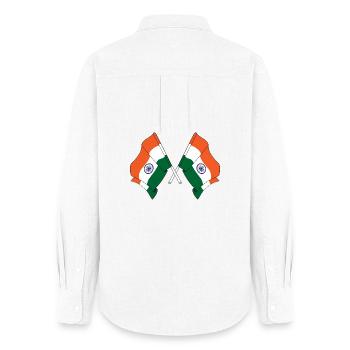 Zwei Flaggen Indiens gekreuzt - Frauen Oxford Hemd - Weiß - Hinten - AI Model Female 172 light (172cm)