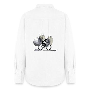 Radfahrer - Frauen Oxford Hemd - Weiß - Hinten - AI Model Female 172 light (172cm)