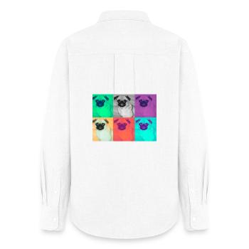 Pop Art Dog Design - Women's Oxford Shirt - white - Back - AI Model Female 172 light (172cm)