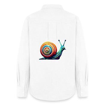 Schnecke - Frauen Oxford Hemd - Weiß - Hinten - AI Model Female 172 light (172cm)