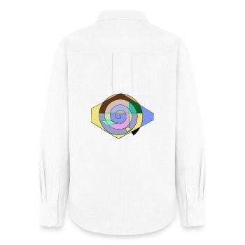 Spirale Farbspaß Geometrie - Frauen Oxford Hemd - Weiß - Hinten - AI Model Female 172 light (172cm)