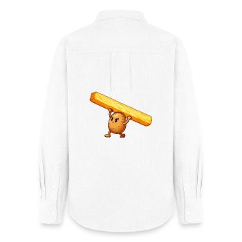 Kartoffelheld mit Pommes - Frauen Oxford Hemd - Weiß - Hinten - AI Model Female 172 light (172cm)
