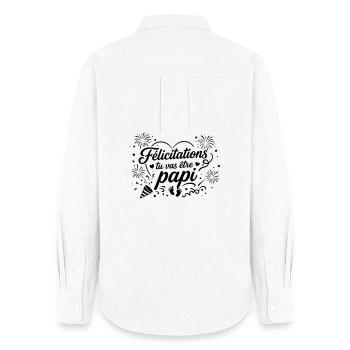 Félicitations tu vas être papi - Chemise Oxford Femme - blanc - Dos - AI Model Female 172 light (172cm)