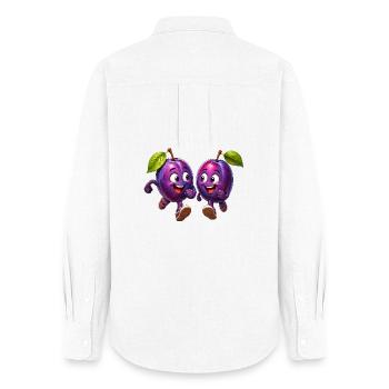 Funny plums - Women's Oxford Shirt - white - Back - AI Model Female 172 light (172cm)