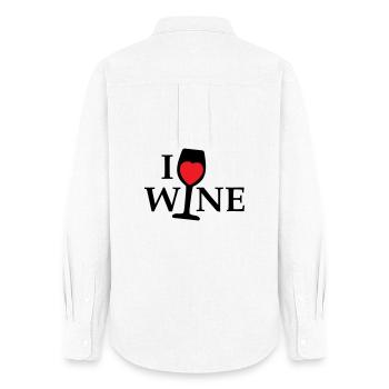 Ich liebe Wein, ich liebe Wein mit einem roten Herzen - Frauen Oxford Hemd - Weiß - Hinten - AI Model Female 172 light (172cm)