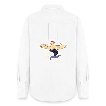 Happy Hen-Mermaid - Women's Oxford Shirt - white - Back - AI Model Female 172 light (172cm)