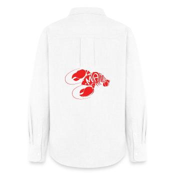 Homard, fruits de mer, Maine, homard, homard épineux, - Chemise Oxford Femme - blanc - Dos - AI Model Female 172 light (172cm)