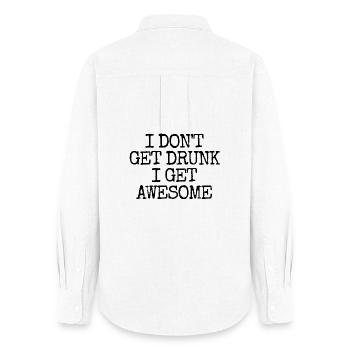 Je ne vais pas me saouler, je vais être incroyablement l - Chemise Oxford Femme - blanc - Dos - AI Model Female 172 light (172cm)