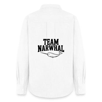 Team Narwhal - Frauen Oxford Hemd - Weiß - Hinten - AI Model Female 172 light (172cm)