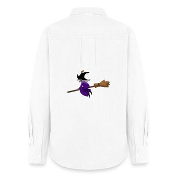 La sorcière vole sur le balai - Chemise Oxford Femme - blanc - Dos - AI Model Female 172 light (172cm)