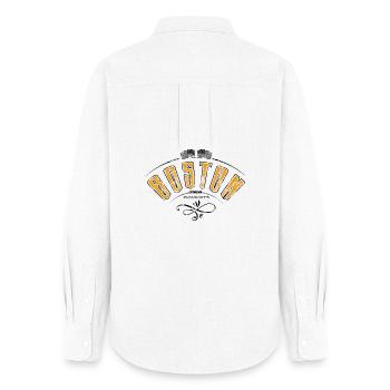 Boston grunge effect - Women's Oxford Shirt - white - Back - AI Model Female 172 light (172cm)