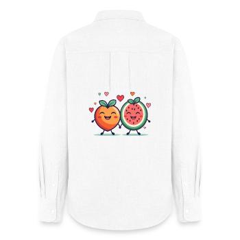 Fruity passion love - Women's Oxford Shirt - white - Back - AI Model Female 172 light (172cm)