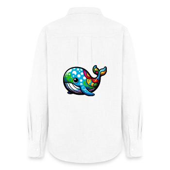 Whale - Women's Oxford Shirt - white - Back - AI Model Female 172 light (172cm)