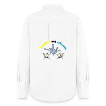 Tauchen und erkunden - Frauen Oxford Hemd - Weiß - Hinten - AI Model Female 172 light (172cm)