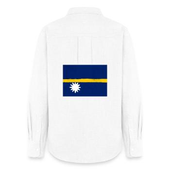Drapeau de Nauru - Chemise Oxford Femme - blanc - Dos - AI Model Female 172 light (172cm)