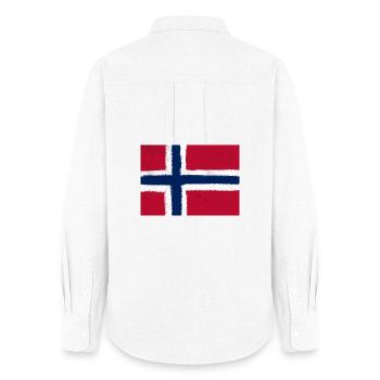 Flag of Norway - Women's Oxford Shirt - white - Back - AI Model Female 172 light (172cm)