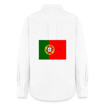 Flag of Portugal - Women's Oxford Shirt - white - Back - AI Model Female 172 light (172cm)