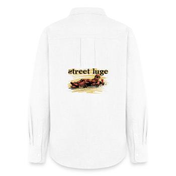 Street luge - Women's Oxford Shirt - white - Back - AI Model Female 172 light (172cm)