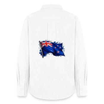 New Zealand flag - Women's Oxford Shirt - white - Back - AI Model Female 172 light (172cm)