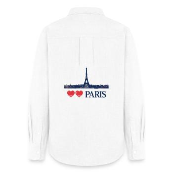 Paris / France / Amour / Amour - Chemise Oxford Femme - blanc - Dos - AI Model Female 172 light (172cm)