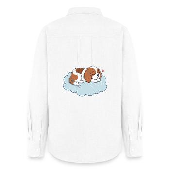 Dreamy Puppy on Pastel Cloud - Women's Oxford Shirt - white - Back - AI Model Female 172 light (172cm)