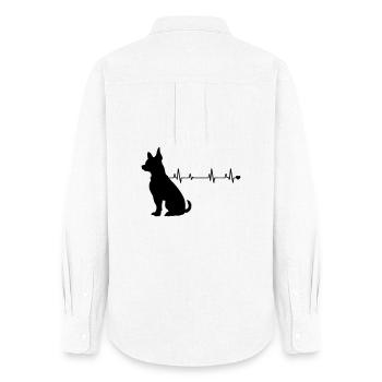 Chien - Chemise Oxford Femme - blanc - Dos - AI Model Female 172 light (172cm)