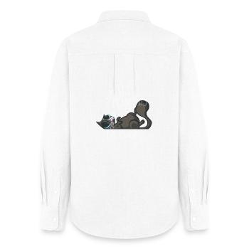 Je peux pas j'ai chat noir - Chemise Oxford Femme - blanc - Dos - AI Model Female 172 light (172cm)