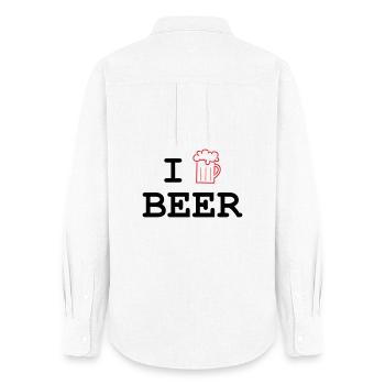 Ich mag Bier / Alkohol - Frauen Oxford Hemd - Weiß - Hinten - AI Model Female 172 light (172cm)