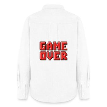 Pixel Game Over Retro Banner - Women's Oxford Shirt - white - Back - AI Model Female 172 light (172cm)