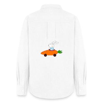 Lapin dans la voiture, Pâques, lapin de Pâques, chemise pour enfants - Chemise Oxford Femme - blanc - Dos - AI Model Female 172 light (172cm)