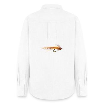 fly fishing hook - Chemise Oxford Femme - blanc - Dos - AI Model Female 172 light (172cm)