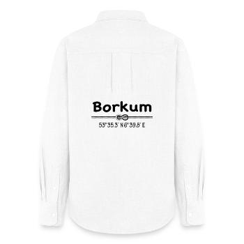 Koordinaten Borkum - Frauen Oxford Hemd - Weiß - Hinten - AI Model Female 172 light (172cm)