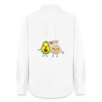 Avocat Rencontre l’ail - Chemise Oxford Femme - blanc - Dos - AI Model Female 172 light (172cm)