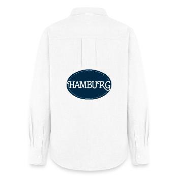 Hamburg Round Logo Typography - Women's Oxford Shirt - white - Back - AI Model Female 172 light (172cm)