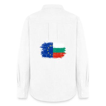 Flag Fusion EU Pinceau bulgare - Chemise Oxford Femme - blanc - Dos - AI Model Female 172 light (172cm)