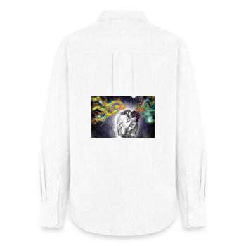 First kiss - Women's Oxford Shirt - white - Back - AI Model Female 172 light (172cm)