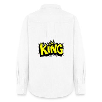Lettrage King Graffiti - Chemise Oxford Femme - blanc - Dos - AI Model Female 172 light (172cm)