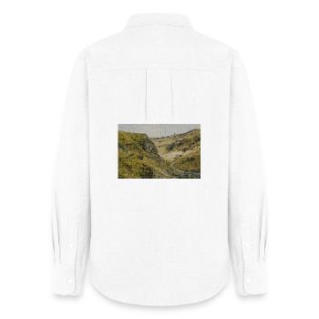 Desert River Valley Landscape - Women's Oxford Shirt - white - Back - AI Model Female 172 light (172cm)
