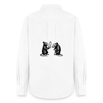 Rat Noir Mirror Duel - Women's Oxford Shirt - white - Back - AI Model Female 172 light (172cm)