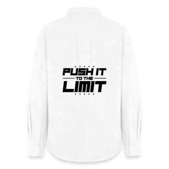 Push It To The Limit - Women's Oxford Shirt - white - Back - AI Model Female 172 light (172cm)