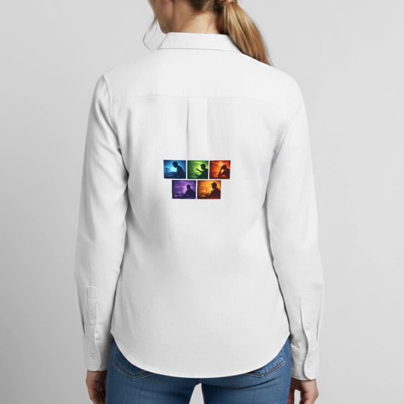 Multi-Screen Code Shadow Women's Oxford Shirt