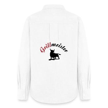 Grillmeister - Frauen Oxford Hemd - Weiß - Hinten - AI Model Female 172 light (172cm)