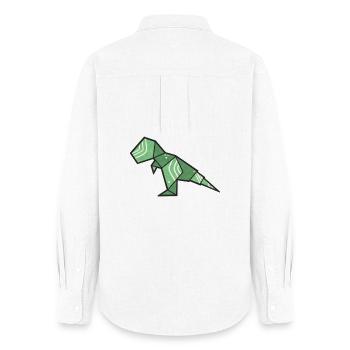 T-Rex Dino Origami Style - Chemise Oxford Femme - blanc - Dos - AI Model Female 172 light (172cm)