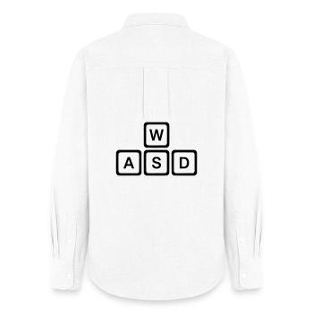 WASD Keys PC Gaming Nerd Vector - Women's Oxford Shirt - white - Back - AI Model Female 172 light (172cm)