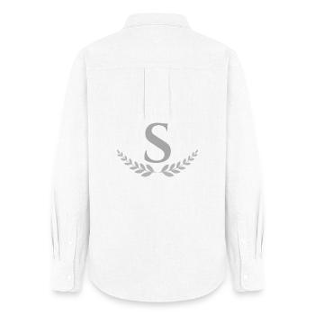 S - Frauen Oxford Hemd - Weiß - Hinten - AI Model Female 172 light (172cm)