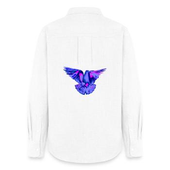 Bleu tourterelle - Chemise Oxford Femme - blanc - Dos - AI Model Female 172 light (172cm)