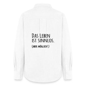 Das Leben ist sinnlos - Frauen Oxford Hemd - Weiß - Hinten - AI Model Female 172 light (172cm)